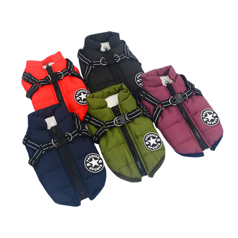 Reflective Big Dog Cotton Padded Waterproof Warm Pet Winter Jacket